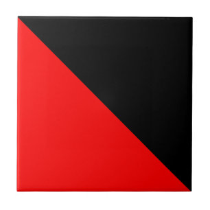 Black and Red diagonal flag Tile