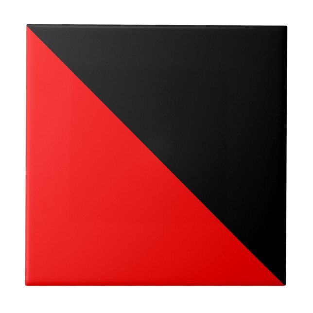 Black and Red diagonal flag Tile (Front)