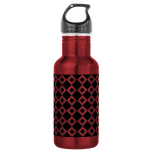 Black and Red Diamond Pattern 532 Ml Water Bottle