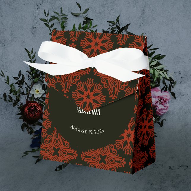 Black and Red Floral Gothic Dark Elegant Wedding Favor Box (Black and Red Floral Gothic Dark Elegant Wedding Favor Box)