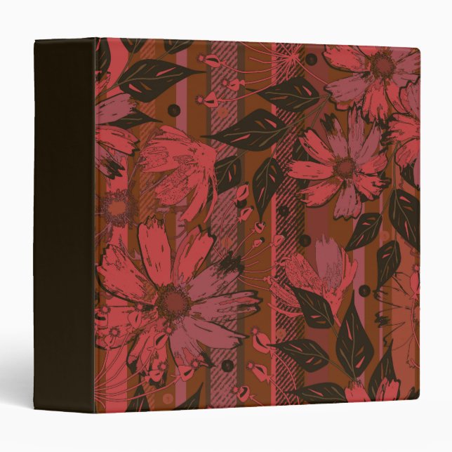 Black and red floral pattern. binder (Front/Spine)