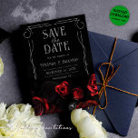 Black and Red Floral Wedding Save the Date Card<br><div class="desc">Announce your upcoming nuptials with a touch of elegance and class with our Custom Black & Red Floral Wedding Save the Date card, designed with love by Mylini Design. With its striking colour palette and intricate floral design, this card serves as the perfect precursor to your big day. The card's...</div>