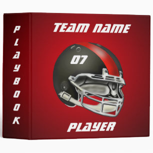 Black and Red Football Helmet Binder
