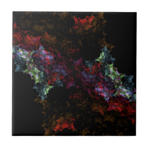 Black and red fractals tile