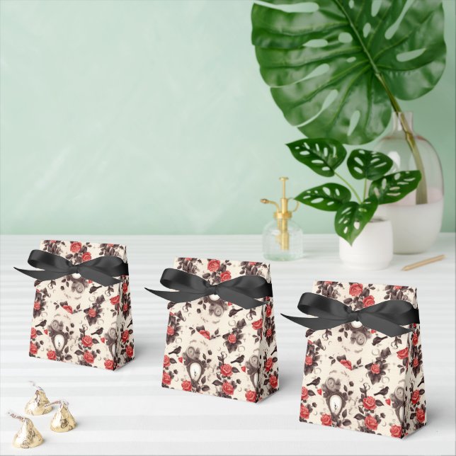 Black and Red Gothic Pattern  Favor Box (Multiple)