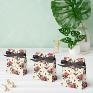 Black and Red Gothic Pattern  Favor Box