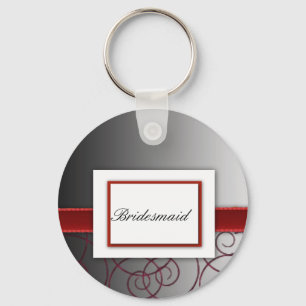 Black  and red graduated wedding set keychain
