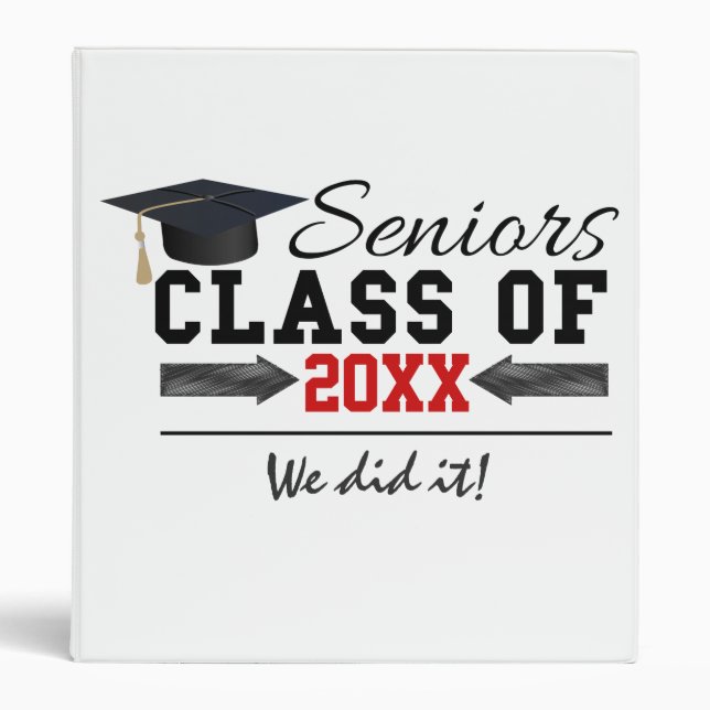 Black and Red Graduation Gear Binder (Front)