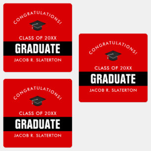 Black and Red Graduation Personalized