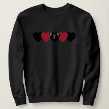 Black and Red Heart Football