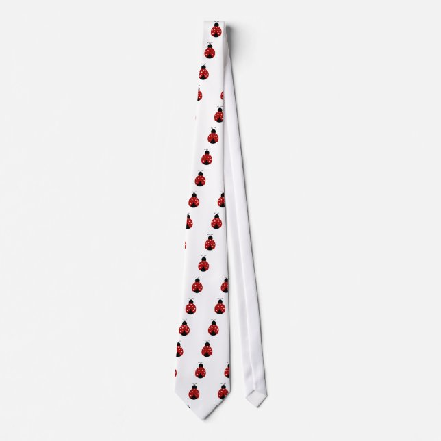 Black and Red Heart Ladybug Tie (Front)