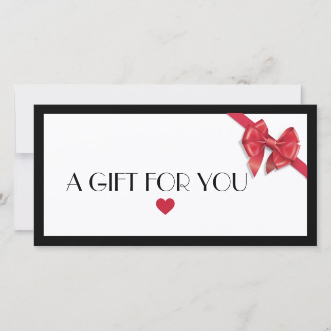 Black and Red heart logo gift certificate (Front)
