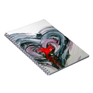 Black and Red Heart Notepad Notebook