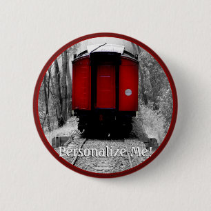 Black and Red Heritage Railroad Train 2 Inch Round Button