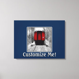 Black and Red Heritage Railroad Train Canvas Print