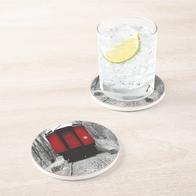 Black and Red Heritage Railroad Train Coaster (Side)