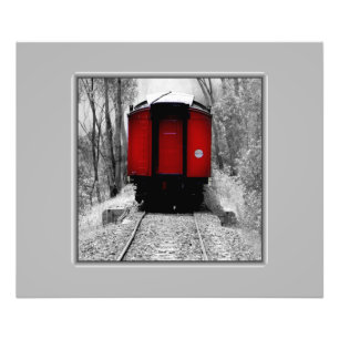 Black and Red Heritage Railroad Train Photo Print
