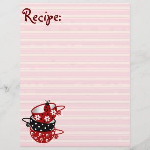 Black and Red Ladybug Recipe Paper