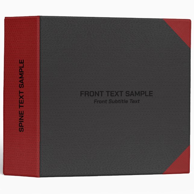 Black and red leather texture image binder (Front/Spine)
