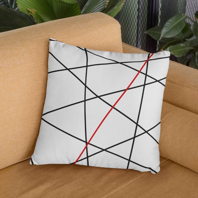 Black and red lines throw pillow (Creator Uploaded)