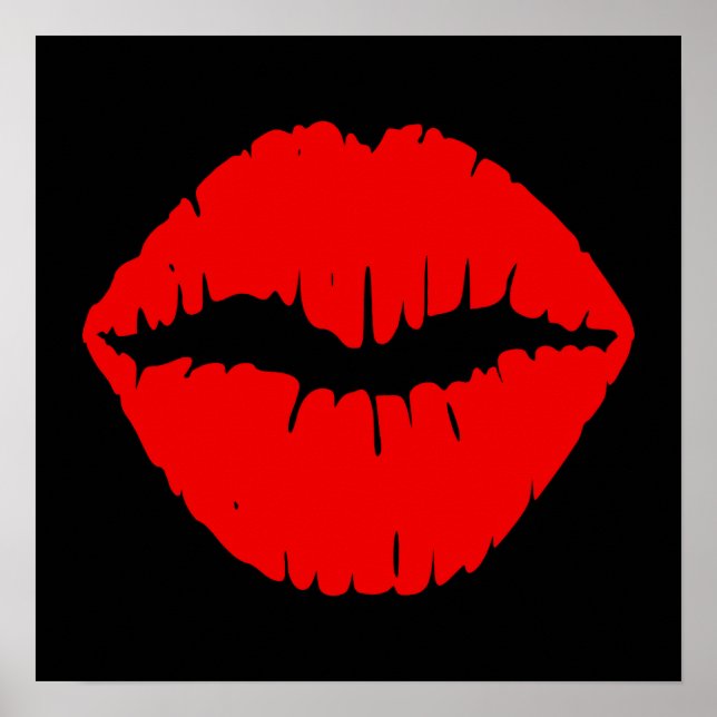 Black and Red Lipstick Poster (Front)