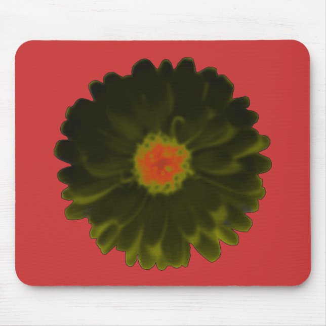 Black and Red Marigold Mousepad (Front)