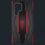 Black and red metallic geometric design samsung galaxy case<br><div class="desc">Image of a black and red metallic geometric design. Modern masculine design.</div>