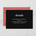 Black and Red Modern Bar Mitzvah Invitation Insert<br><div class="desc">This trendy insert card features bold lettering on the front and a modern pattern on the back.  Add your text using the template form.  Change the font,  layout and colours using the Customize feature.</div>