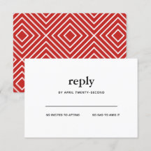 Black and Red Modern Bar Mitzvah Invitation Reply