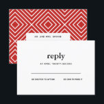 Black and Red Modern Bar Mitzvah Postcard RSVP<br><div class="desc">This trendy insert card features bold lettering on the front and a modern pattern on the back.  Add your text using the template form.  Change the font,  layout and colours using the advanced editing menu.</div>