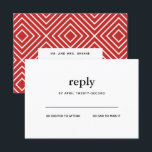 Black and Red Modern Bar Mitzvah Postcard RSVP<br><div class="desc">This trendy insert card features bold lettering on the front and a modern pattern on the back.  Add your text using the template form.  Change the font,  layout and colours using the advanced editing menu.</div>