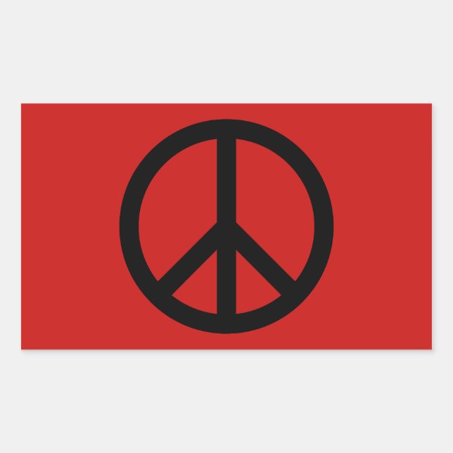 Black and Red Peace Symbol Sticker (Front)