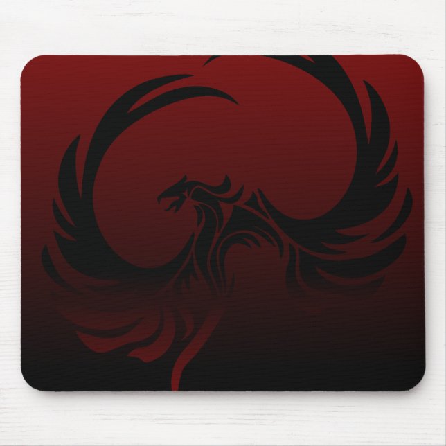 Black and Red Phoenix Mousepad (Front)