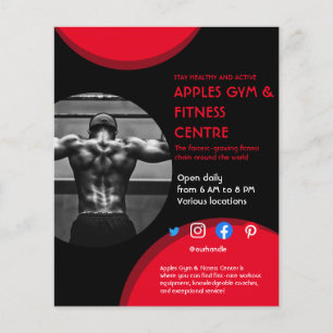 black and red Photo gym personal trainer fit Flyer