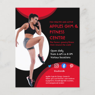 black and red Photo gym personal trainer fit Flyer