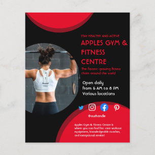 black and red Photo gym personal trainer fit Flyer