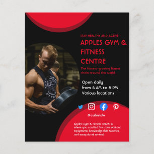 black and red Photo gym personal trainer fit Flyer