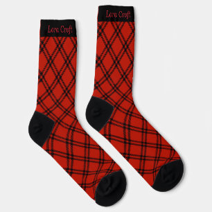Black and Red Plaid Christmas Personalized Socks