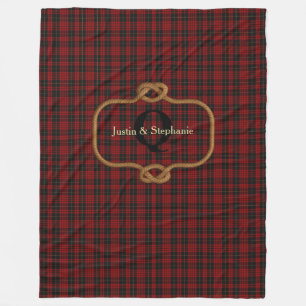 Black and Red Plaid Custom Fleece Blanket