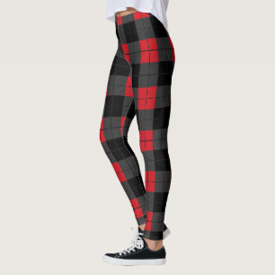 Black and Red Plaid Leggings
