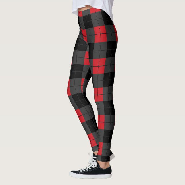 Black and Red Plaid Leggings (Left)