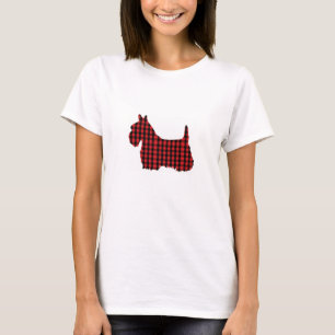 Black and Red Plaid Scottie Dog T-Shirt