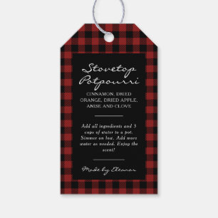 Black and Red Plaid Simmer Pot Kit Gift Tags