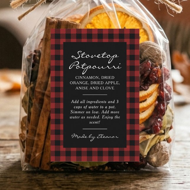 Black and Red Plaid Simmer Pot Kit Label (Creator Uploaded)