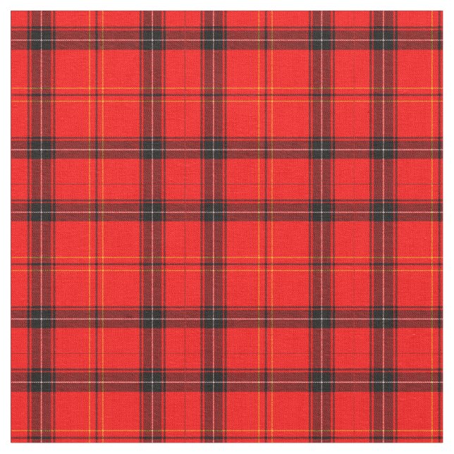 Black and Red Plaid (Tartan) Fabric (Close Up)