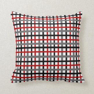 Black and Red Plaid Throw Pillow