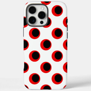 Black and Red Polka Dot Pattern iPhone 16 Pro Max Case