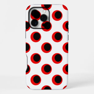 Black and Red Polka Dot Pattern iPhone 16 Pro Max Case