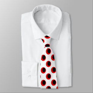 Black and Red Polka Dot Pattern Tie