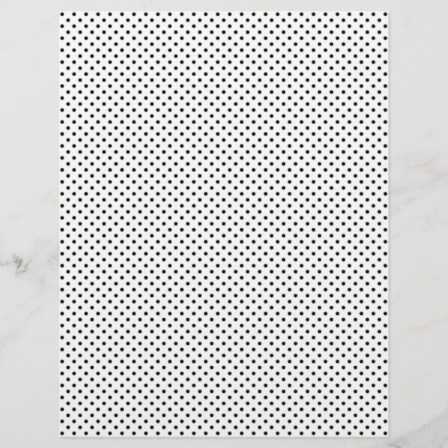 Black and Red Polka Dot Patterned Scrapbook Paper (Front)